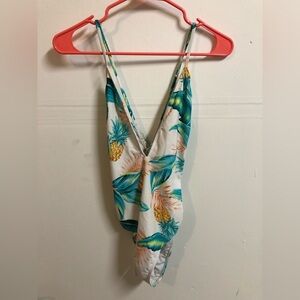 Women’s One Piece Swimsuit with Tropical Design